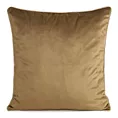 Poszewka na poduszkę 45x45 cm welwetowa o delikatnym połysku z ozdobną lamówką miodowa GAJA 2 Eurofirany