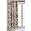 Zasłona beżowo, brązowa z motywem kwiatowym, zaciemniająca 140x250 cm przelotka SIMONA Eurofirany