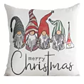 Poszewka na poduszkę świąteczna 45x45 cm z widocznym splotem i uroczym motywem skrzatów Eurofirany