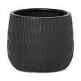 Doniczka dekoracyjna MONI z drobnym, wytłaczanym wzorem czarna