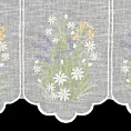 Tkanina firanowa zazdrostka z etaminy zdobiona haftowanymi kwiatami Eurofirany