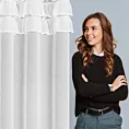 Firana biała z etaminy zdobiona falbanami 140x250 cm przelotka SAMI Eurofirany