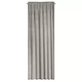 Zasłona popielata z tkaniny welwetowej, troczek w zestwie 140x300 cm taśma + troczek ANTARA Eurofirany