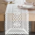 Bieżnik na stół 32x140 cm biały ażurowy MEGGY w stylu boho Eurofirany