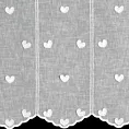 Tkanina firanowa zazdrostka zdobiona haftowaną aplikacją w kształcie serduszek Eurofirany