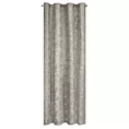 Zasłona beżowa z trójwymiarowym wzorem liści, welwetowa 140x250 cm przelotka LIVIA Eurofirany