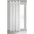Zasłona biała zdobiona moherową błyszczącą nicią 140x250 cm przelotka LAUREL Eurofirany
