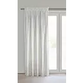 Zasłona biało, szampańska welwetowa z przecieranym błyszczącym nadrukiem 135x270 cm taśma - AVENA Eurofirany
