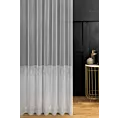 Firana szyta na taśmie 8 cm kremowo popielata z matowej tkaniny z ozdobnym dołem
