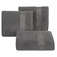 Ręcznik do rąk 30x50 cm bawełniany kolor grafitowy zdobiony paseczkami 500 g/m2 LILA Eurofirany