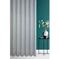 Firana szyta na flexach szara z miękkiej tkaniny o lekkim splocie i delikatnym połysku, wykończona obciążnikiem