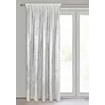 Zasłona biało, srebrzysta zdobiona błyszczącym przecieranym wzorem z welwetu 140x270 cm taśma RENIA Eurofirany