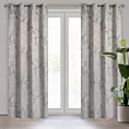 Zasłona beżowo, grafitowa z marmurkowym wzorem, welwetowa 140x250 cm przelotka WERA Eurofirany