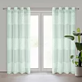 Firana miętowa zdobiona puszystą aplikacją 140x250 cm przelotka ESTER Eurofirany