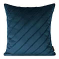 Poszewka na poduszkę 45x45 cm welwetowa z ozdobnym geometrycznym przeszywanym wzorem granatowa NALA EUROFIRANY PREMIUM