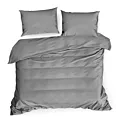 Pościel 160x200 cm gładka z satyny bawełnianej kolor stalowy DINA Diva Line Eurofirany
