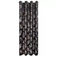 Zasłona czarno, szampańska w złote liście palmy z welwetu 140x250 cm przelotka GLORIA 2 Eurofirany