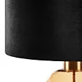 Lampa stołowa do pokoju czarna NELLY na szklanej podstawie z złotego szkła z welwetowym abażurem Eurofirany