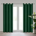 Zasłona ciemnozielona zaciemniająca gładka półmatowa 135x250 cm przelotka LOGAN Eurofirany