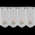 Tkanina firanowa zazdrostka z etaminy z haftem tulipanów Eurofirany