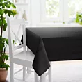 Obrus szyty czarny z tkaniny strukturalnej z delikatnym połyskiem