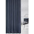 Zasłona szyta na taśmie fala granatowa o naturalnym, gęstym splocie w stylu eko