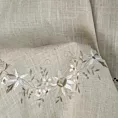 Zazdrostka beżowa z etaminy zdobiona haftowanymi kwiatami 150x30 cm oczka VERONICA   Eurofirany