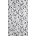 Zasłona naturalno, szara w stylu eko w piękny wzór kwiatów 140x260 cm przelotka FRIDA Eurofirany