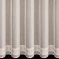 Firana szyta na przelotkach naturalno beżowa z delikatnej etaminy zdobionej błyszczącymi pasami, wykończonej obciążnikiem