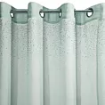 Dekoracja okienna MADLEN miętowa z etaminy z pasem kryształków na przelotkach Eurofirany
