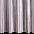 Zasłona szyta na taśmie fala różowo popielata z tkaniny o naturalnym splocie z nadrukowanym wzorem w pasy