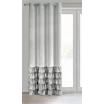 Zasłona srebrna zdobiona falbanami z welwetu 140x250 cm przelotka DANI Eurofirany