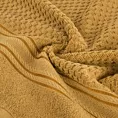 Ręcznik kąpielowy 70x140 cm bawełniany kolor miodowy zdobiony subtelnymi paseczkami 500 g/m2 DAVOS Eurofirany