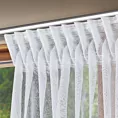 Dekoracja okienna biała z gładkiej markizety z trzema upięciami 400x160 cm taśma JOKO Eurofirany