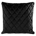 Poduszka 50 x 50 cm czarna pikowana we wzór karo z ozdobną wypustką na brzegach VELVET 28 Eurofirany