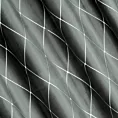 Zasłona szaro, srebrna haftowana w duże karo z tkaniny welwetowej 140x250 cm przelotka MARGO Pierre Cardin Eurofirany