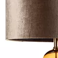 Lampa stojąca do pokoju brązowo, złota LEONA z welwetowym abażurem Eurofirany
