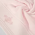 Ręcznik kąpielowy 70x140 cm bawełniany kolor różowy z haftowanym ornamentem na bordiurze 600 g/m2 KLAS 2 Eurofirany