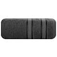 Ręcznik kąpielowy 50x90 cm bambusowy kolor grafitowy zdobiony bordiurą w pasy 500 g/m2 MILA Eurofirany