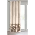 Zasłona beżowa zdobiona falbanami i lśniącymi akcentami z welwetu 140x250 cm przelotka CARLI Eurofirany