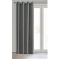 Zasłona grafitowa, matowa 140x250 cm przelotka - TRIS Eurofirany