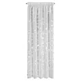 Dekoracja okienna biało, srebrna z etaminy zdobiona błyszczącym marmurkowym wzorem 140x270 cm taśma ALINA Eurofirany
