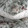 Pościel 220x200 cm bawełniana kolor biały, stalowy dwustronna z wzorem botanicznym NIKA 53 Eurofirany