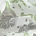 Zasłona biało, zielona zdobiona nadrukiem kwiatów 140x250 cm przelotka DARI Eurofirany