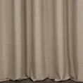 Zasłona szyta na flexach ciemnobeżowa z miękkiej tkaniny o naturalnym splocie w stylu ekologicznym