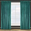 Zasłona ciemnoturkusowa z tkaniny welwetowej 140x270 cm taśma ROSA Design 91 Eurofirany