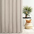 Zasłona szyta na taśmie 5 cm beżowa z miękkiej matowej tkaniny szenilowej o naturalnym splocie