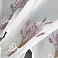 Tkanina firanowa zazdrostka z etaminy zdobiona haftem lawendy Eurofirany