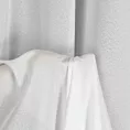 Firana szyta na taśmie fala biała z tkaniny z efektem deszczyku i lekkim połyskiem, wykończona obciążnikiem