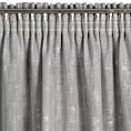 Zasłona srebrna z błyszczącym srebrzystym nadrukiem z dodatkiem lnu 140x270 cm taśma INES  Eurofirany